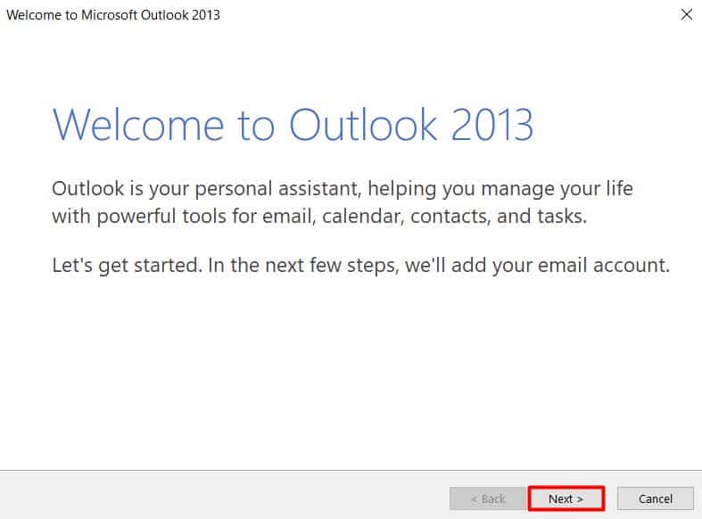 Outlook 2013 - Bem Vindo Etapas
